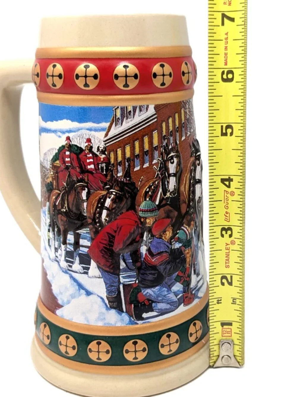 Budweiser Holiday Stein Collection 1994 Hometown Holiday Clydesdale Beer Mug